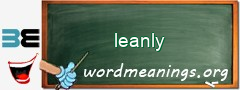 WordMeaning blackboard for leanly